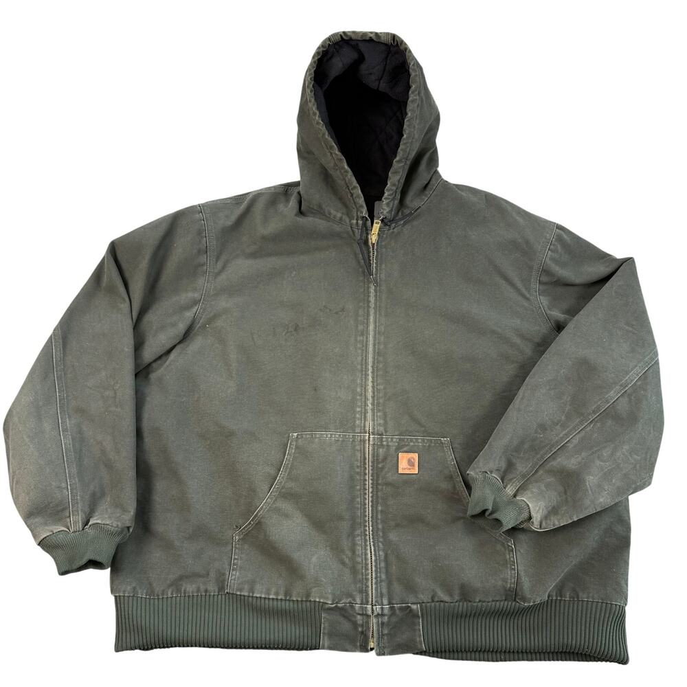 Carhartt J130 MOS Canvas Hoodie Jacket Men's 4XL Moss Green Mexico Made